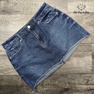 Ashley Mason Distressed Denim Skirt Size L